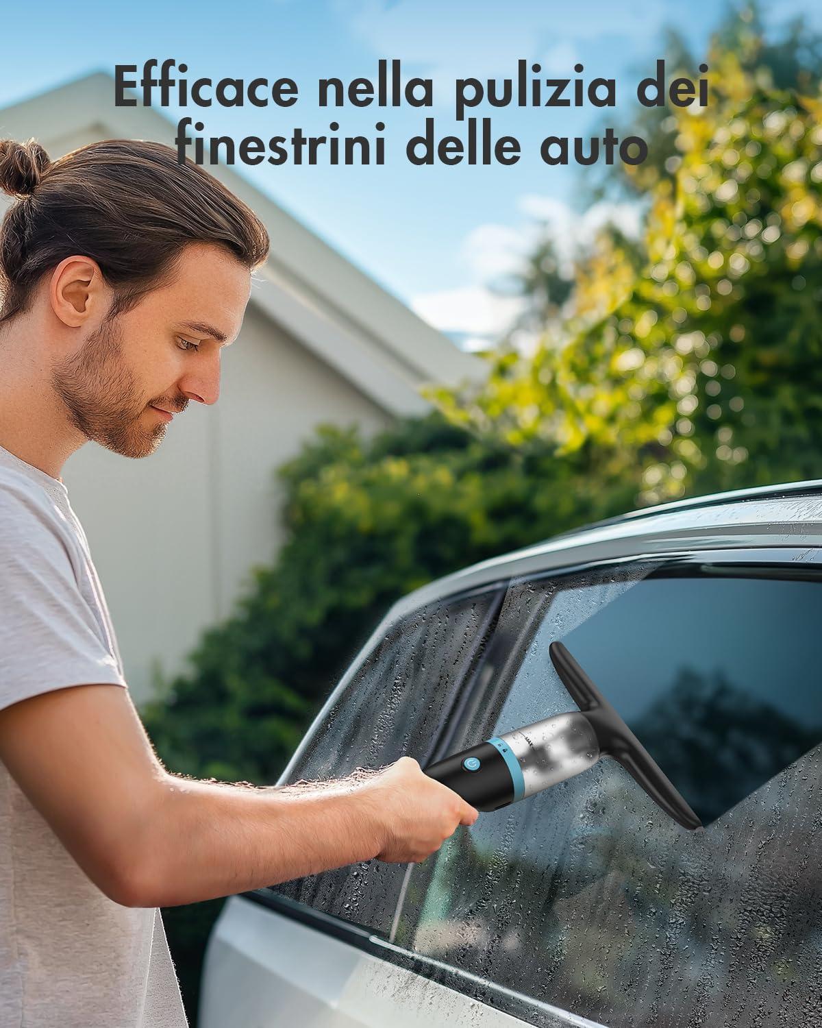 iDOO Aspirapolvere Elettrico per Vetri, Pulisci Vetri a Batteria per la Pulizia di Finestre, Specchi, Bagni e Docce, Pulisci Vetri Senza Fili, Involucro IPX4, Pulisci Vetri Elettrico, 40 Minuti