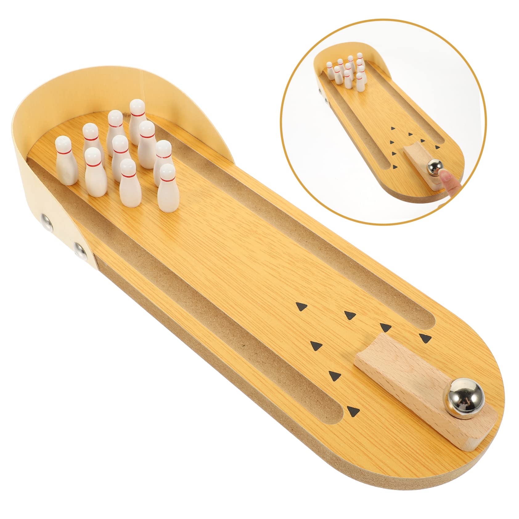 POPETPOP Bolos Mini de Madera para Escritorio Juguete Educativo para Mayores Resistente y Seguro para Actividades de Entretenimiento y Prevención