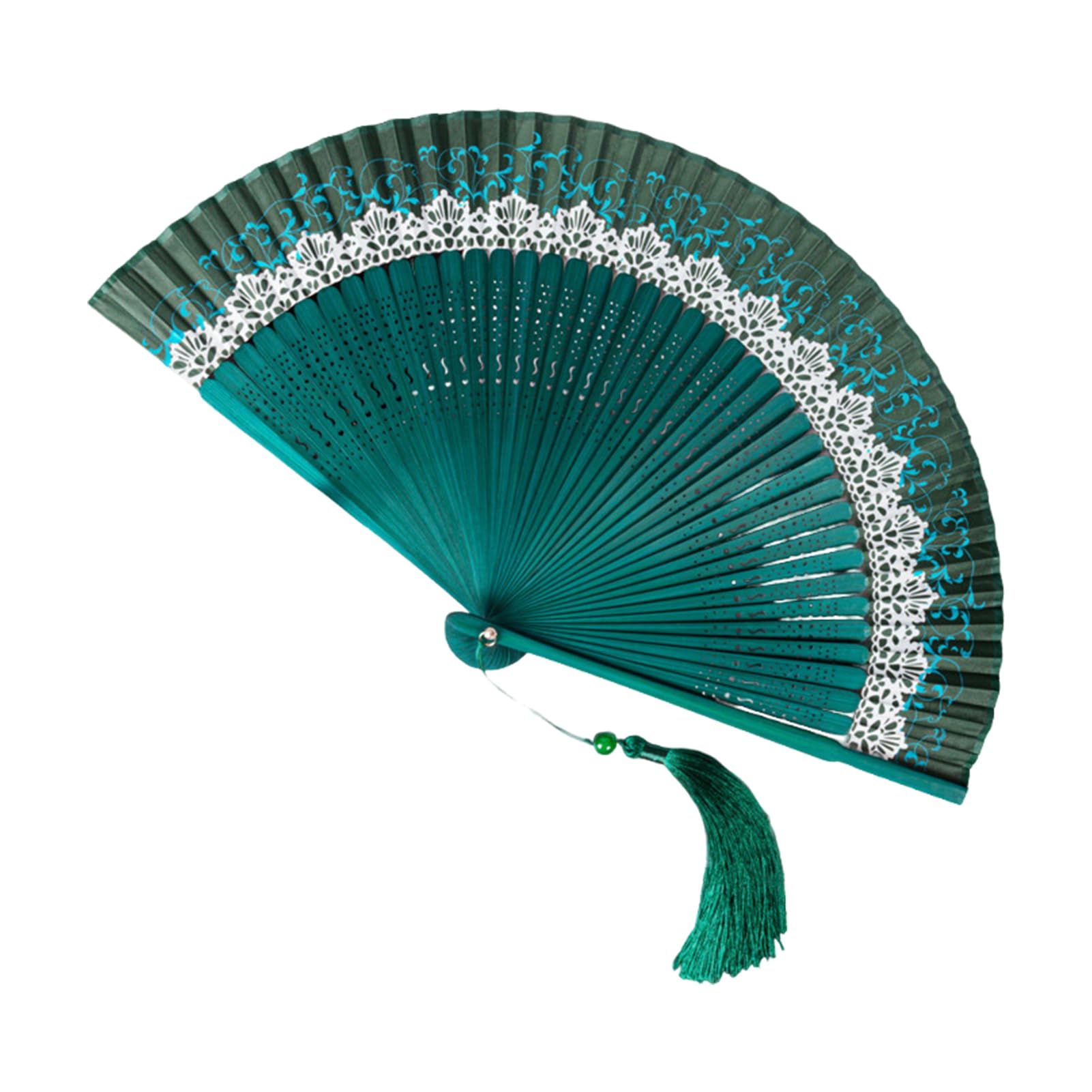 Yixannx Women's E Decorativ Fan With Tassels Legant Chines Styl Clear And Bright,