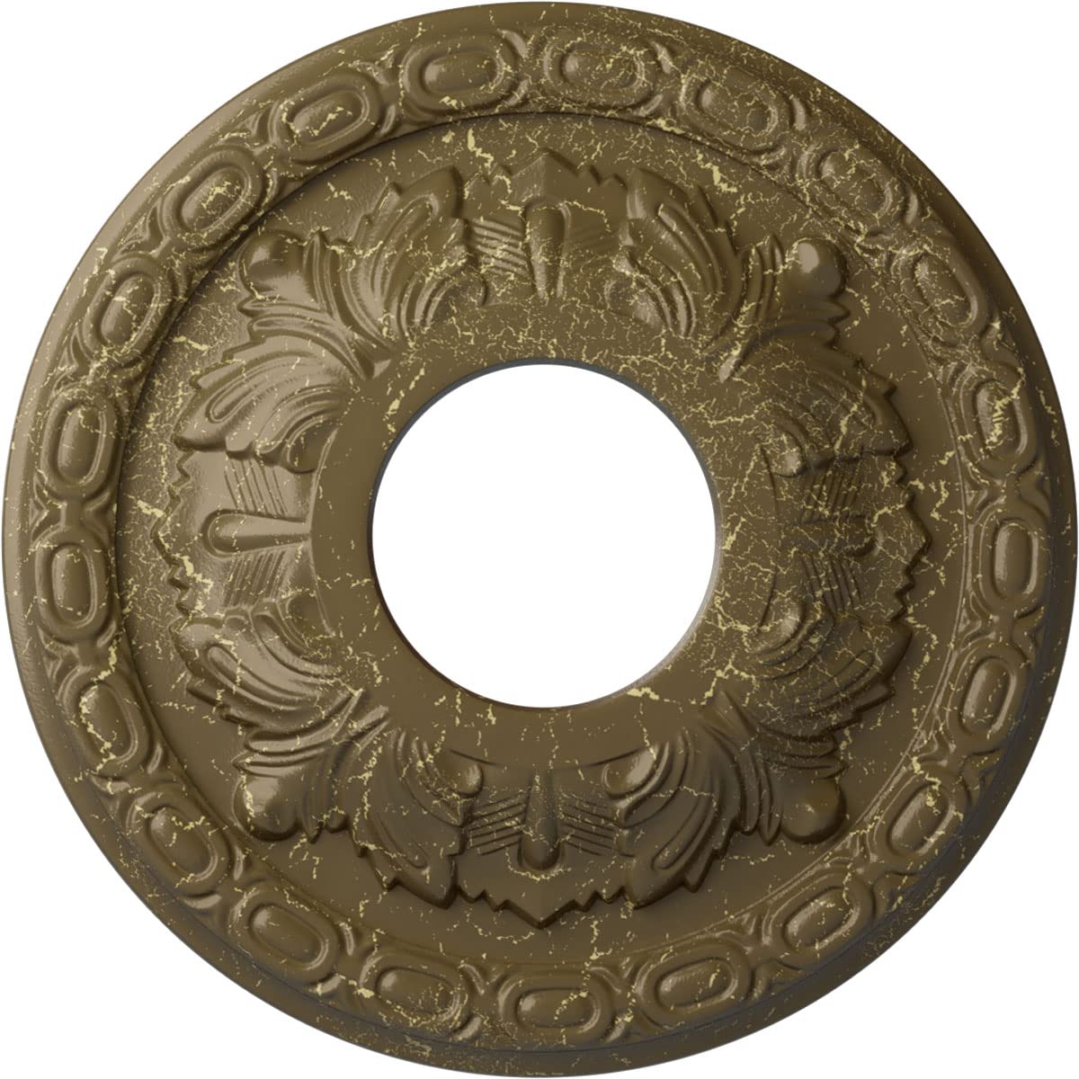 Medalla de techo texturizada con relieve artesanal acabado cobre envejecido modelo CM11LFACS