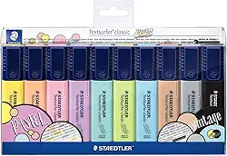 Marcador de Texto, Staedtler, Textsurfer Classic, 10 Cores Pastel