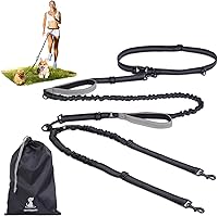 Vista 26 de SparklyPets - Correa doble para perros con manos libres – Correa doble para razas medianas y grandes – Correa para 2 perros con asas acolchadas