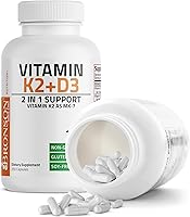 Vista 6 de Bronson Vitamin K2 (MK7) with D3 Supplement Non-GMO Formula 5000 IU Vitamin D3 & 90 mcg K2 MK-7 Easy to Swallow D & K Complex, 250 Capsules