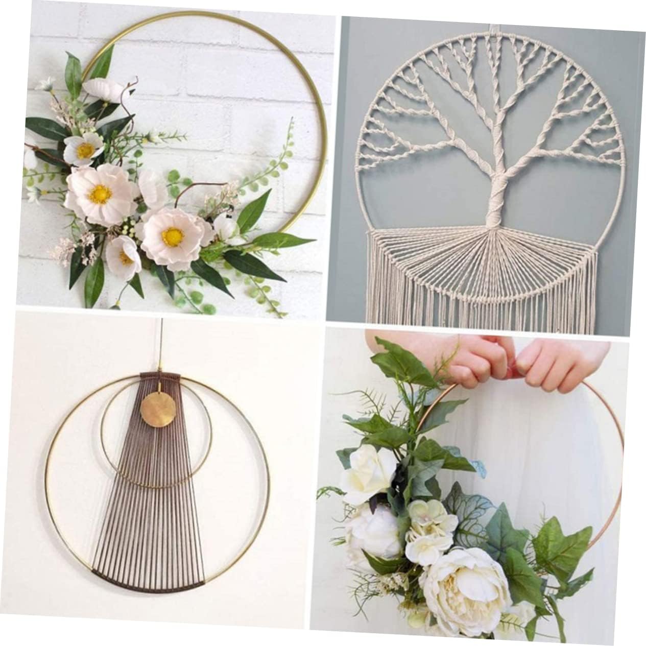 MAGICLULU 6Pcs Metal Floral Hoops for DIY Crafts Dream Catcher Rings for Wedding Wreaths and Macrame Projects Premium Quality