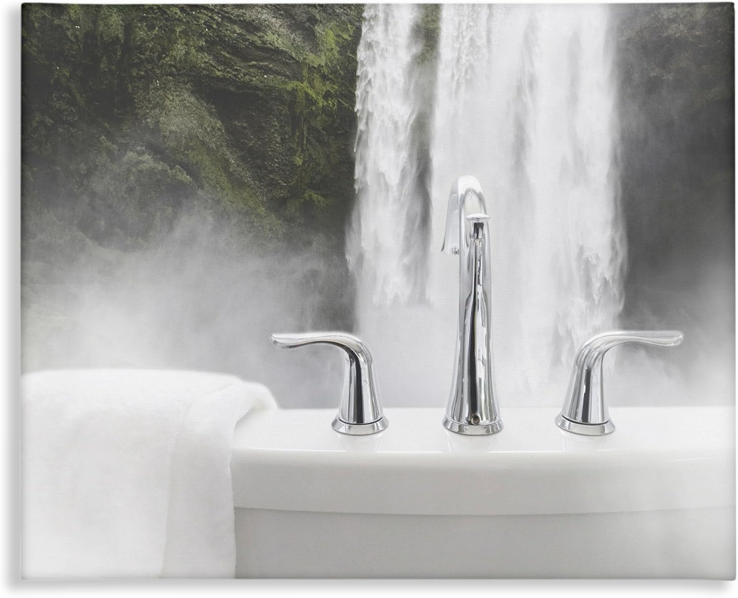 Stupell Industries 'Waterfall Bath Time Photograph', Canvas Art, 30 x 24 Inches, Easy to Hang and Sturdy, Made in USA, by Milli Villa