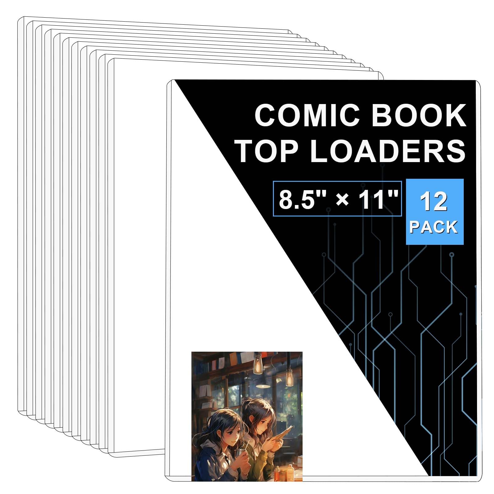 12 Pcs Current Comic Book Top Loaders, Hard Plastic Photo Holders, Protector Hard Case Sleeve, Clear Photo Top loaders, Toploader Holder for Autograph Pictures, Photographs, Prints, Arts, 8.5"x 11" IN