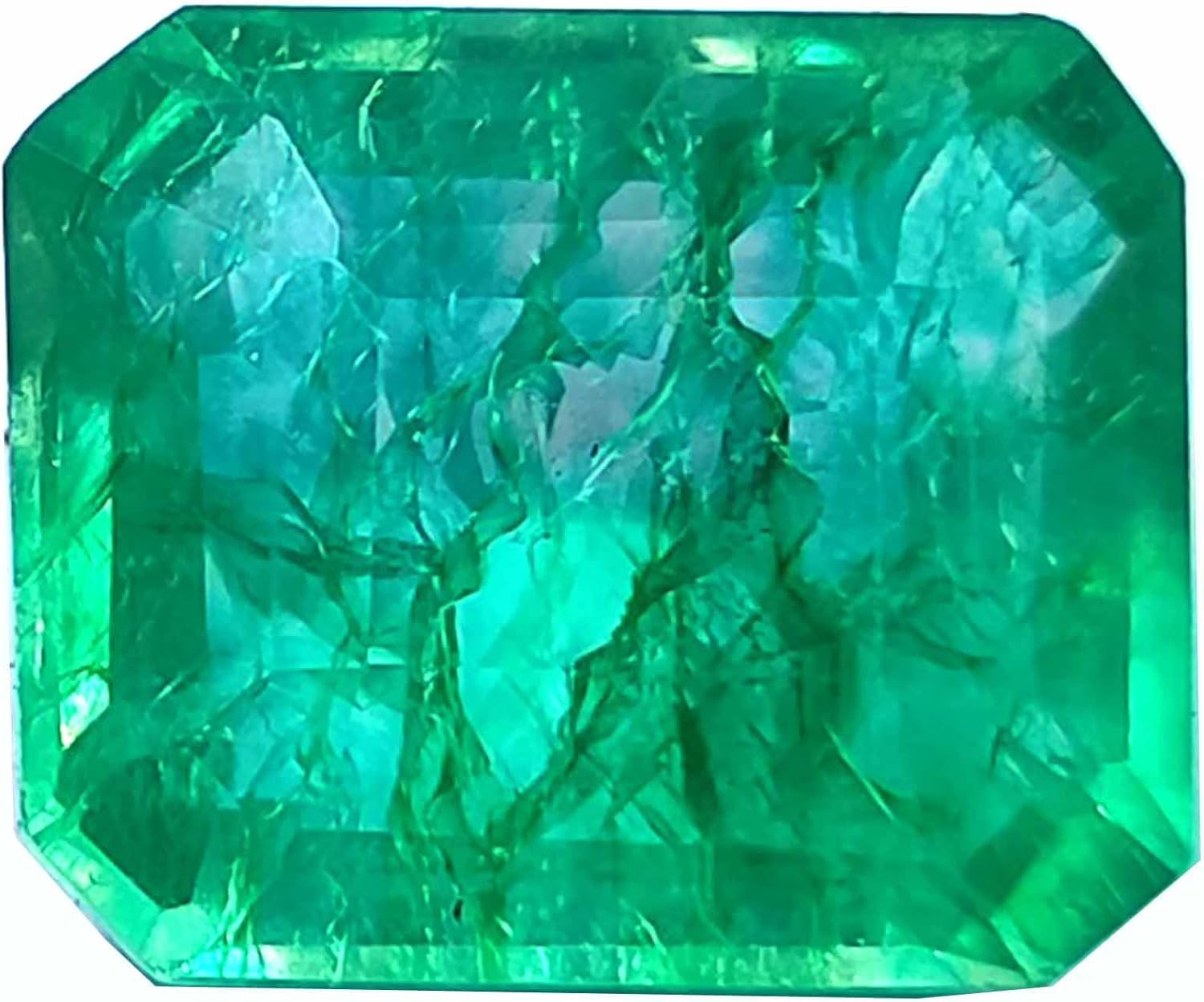 Globalgems Green Emerald 10.45 Carat Natural Certified Loose Gemstone Faceted Emerald Cut Gemstone