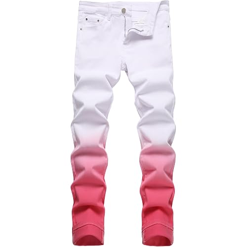 JUNBAOSS Men's Slim Fit Stretch Jeans Ripped Skinny Jeans for Men, Distressed Straight Leg Fashion Comfort Flex Waist Pants