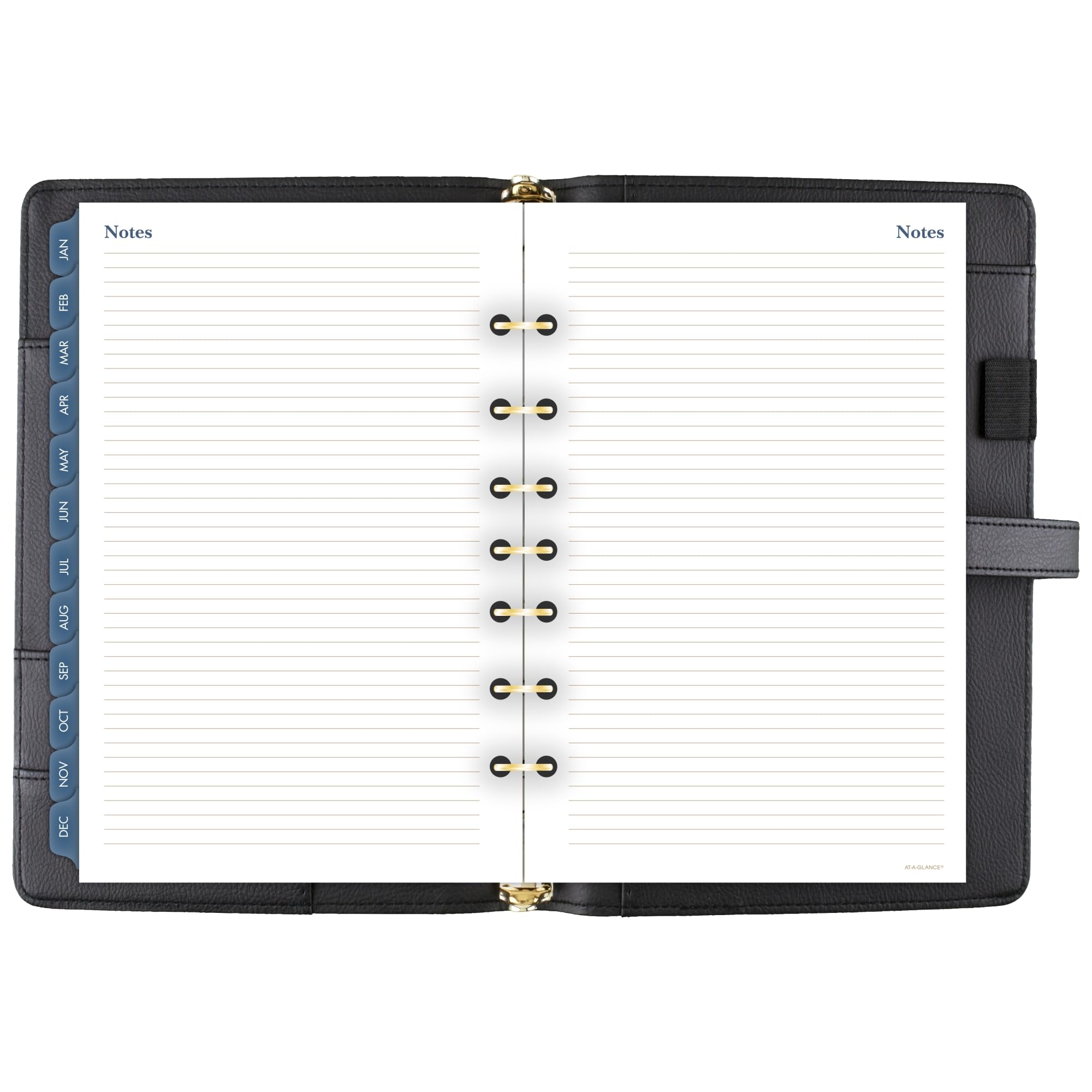 AT-A-GLANCE DR1118-040-05 - Set di 7 anelli, in finta pelle, per scrivania, 15 x 20 cm, colore: nero