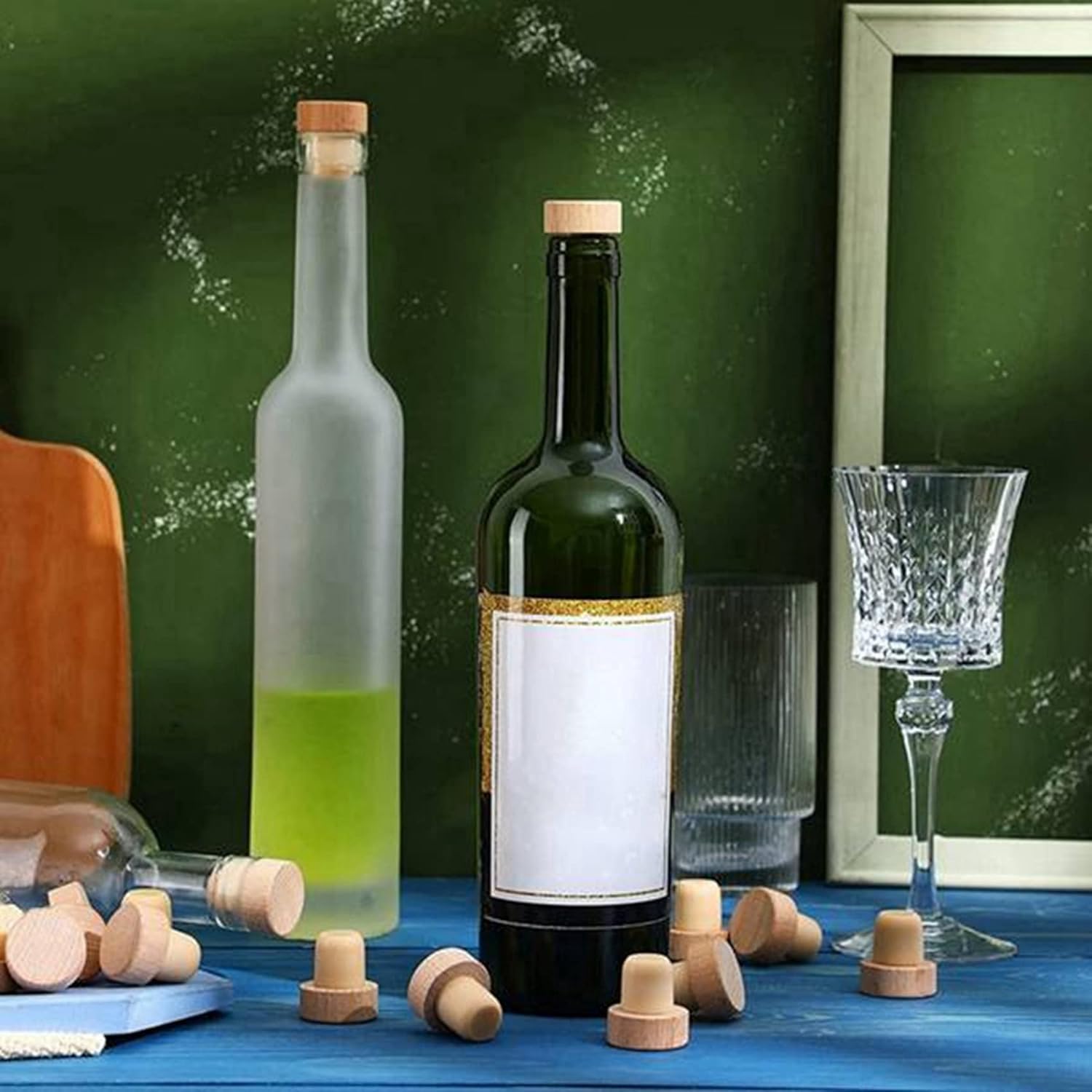 Tappi in sughero a forma di T per bottiglie di vino, riutilizzabili, in legno e gomma, 50 pezzi