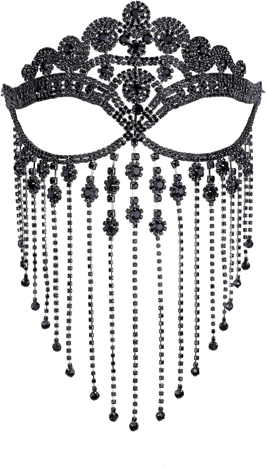 Disfraz de cadena de velo para cosplay, disfraz de cabeza de cristal, joyería india