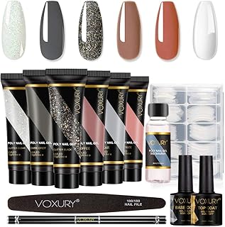 VOXURY Nagelgel Set, Nagelverlängerung Kit 6 Farben Poly Nail Gel 15ml UV Nagellack Farbgel Nägel Gel Set, Quick Extension...