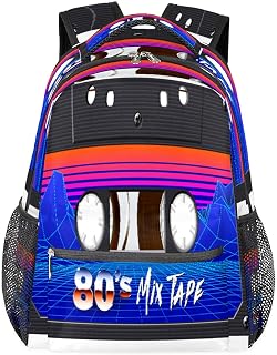 Mochilas escolares leves para meninos e meninas adolescentes com fita cassete à prova d'água de 40,6 cm, mochilas para laptop de viagem, casual, adequado para homens e mulheres, trabalho, viagens, caminhadas, acampamento, Multicor, Medium, Mochilas Daypack
