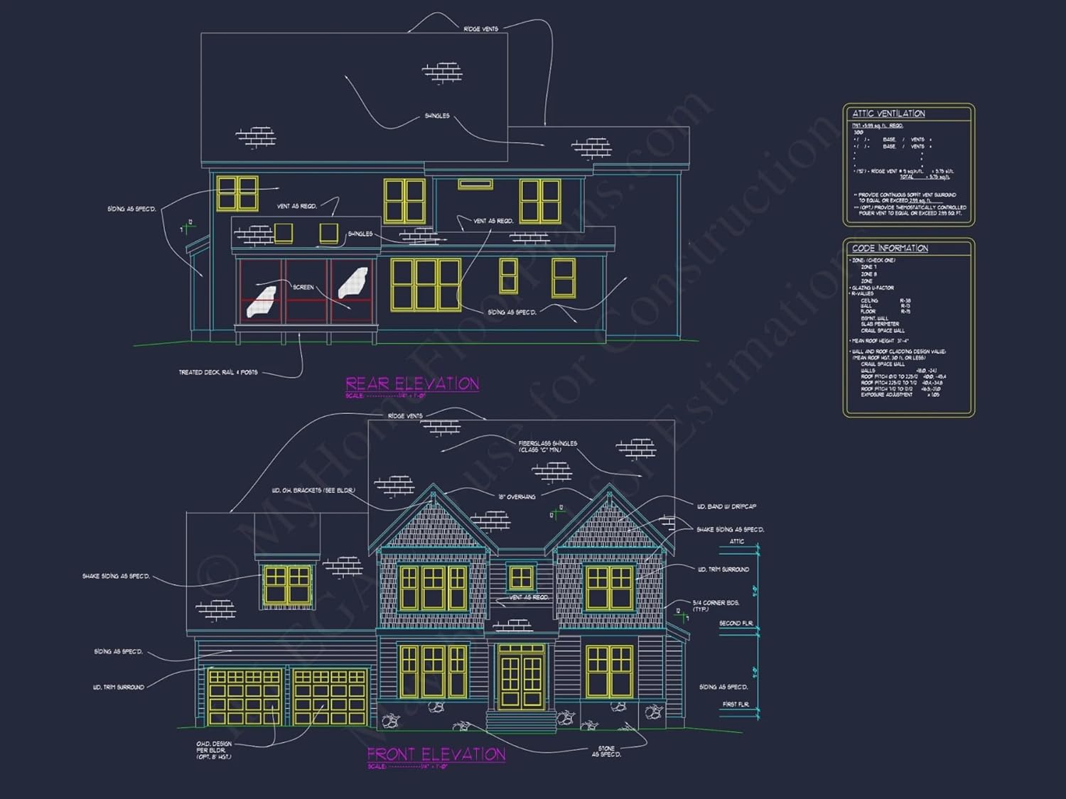 10-1067 HOUSE PLAN - Craftsman-Style House Designs | 2-Story Floor Plan Blueprint CAD