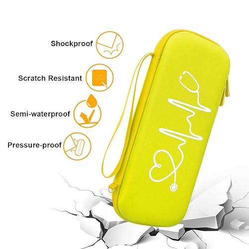 Vista 13 de BOVKE Funda de viaje para 3M Littmann Classic III, Lightweight II S.E, Cardiology IV Diagnostic, MDF Acoustica Deluxe Estetoscopios - Espacio Negro