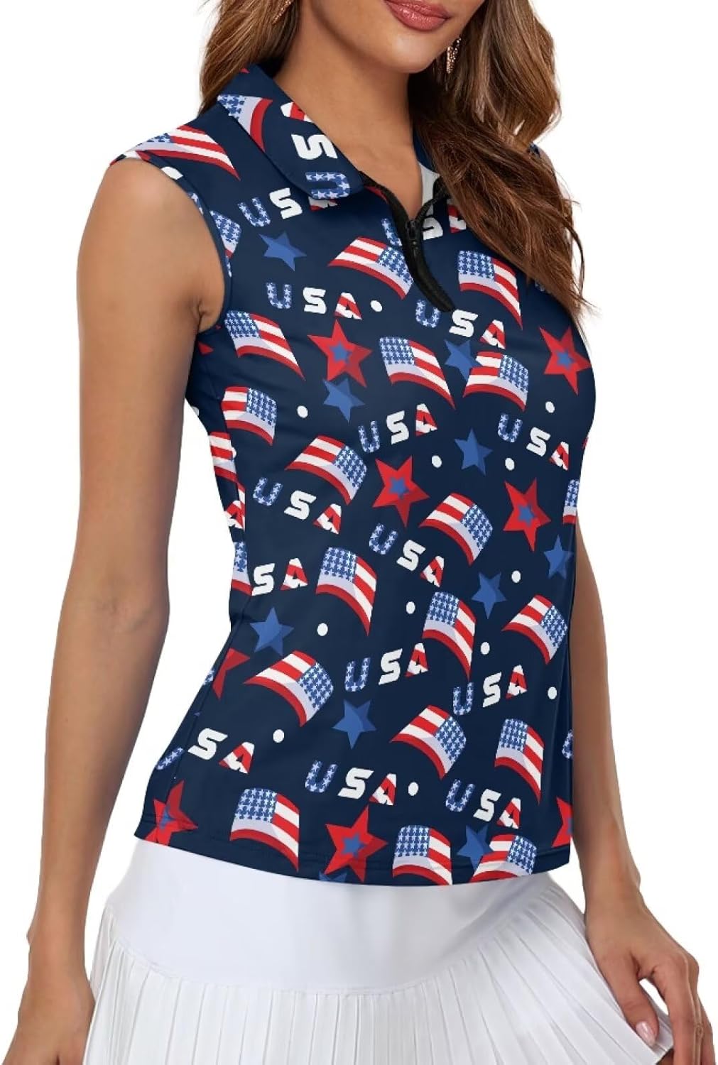 Womens Sleeveless Golf Polo Shirts 2026 Trendy Collared Athletic Tennis Tank Tops Golf Outfits Lightweight