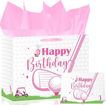 Wxiben Golf Birthday Gift Bag Birthday Party Decorations for Women
