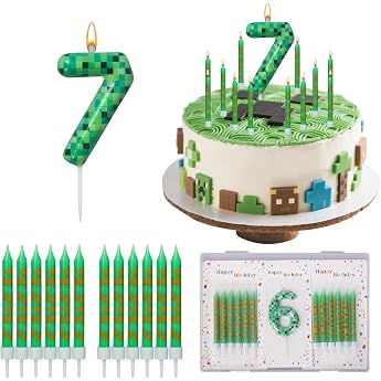Birthday Candles Numbers 7 Pack of 13 Pixel Cake Candles