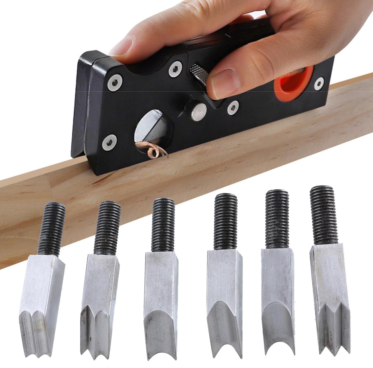 Hand Planer With 7 Cutter Heads Adjustable Wood Chamfer Plane Accessories For Precisions Edges Trimming Corner Detailing Corner Rounding Plane