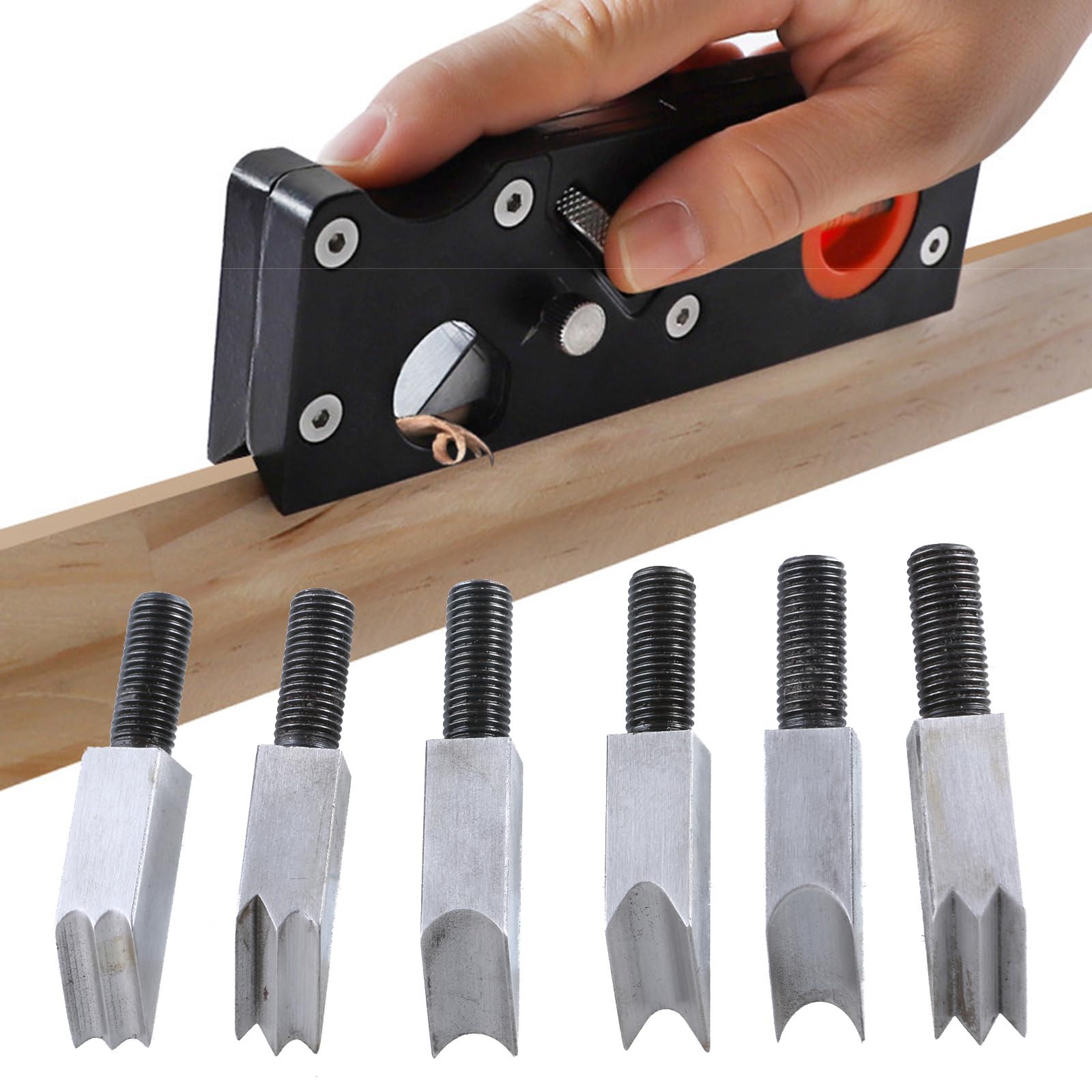 Pialla a mano in alluminio a testa multipla per smussare i bordi e progetti fai da te per la lavorazione del legno, regolazione rapida del legno