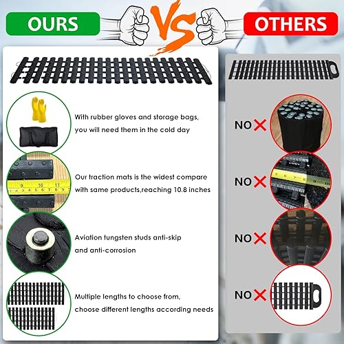 Miniatura 2 de JOJOMARK - Tapete de tracción de neumáticos, dispositivos de emergencia portátiles para nieve, hielo, barro y arena, uso para coches, camiones