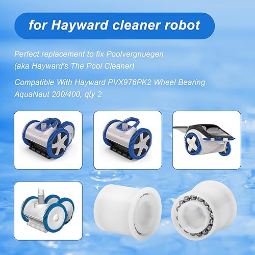 Miniatura 3 de PVX976PK2 Rodamiento de rueda compatible con limpiadores de piscinas Hayward para AquaNaut Poolvergnuegen Phoenix Piezas de vacío de piscina