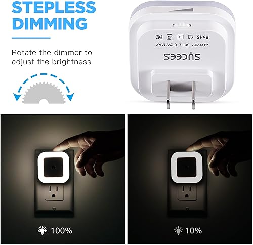 Miniatura 2 de Luz nocturna LED regulable, sincroniza la luz nocturna enchufable con sensor de descanso a amanecer para dormitorio, habitación de los niños, baño,