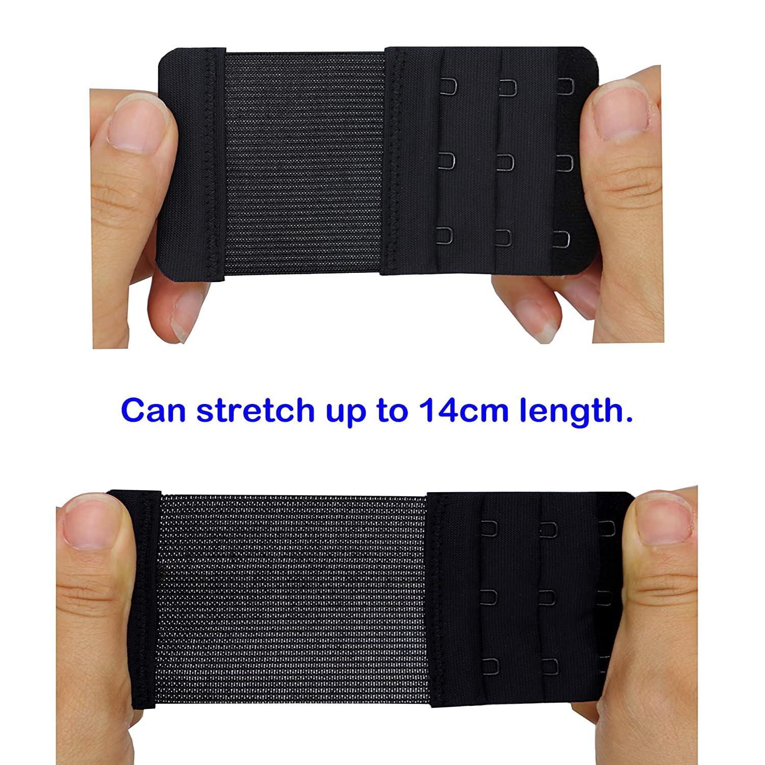 DClub Bra Extender Stretchy Soft and Comfortable Bra Strap Extender for Women in Pregnency or Weight gain. (BLACK, 4 PIECES (3X3 HOOK)) - Image 4 thumbnail