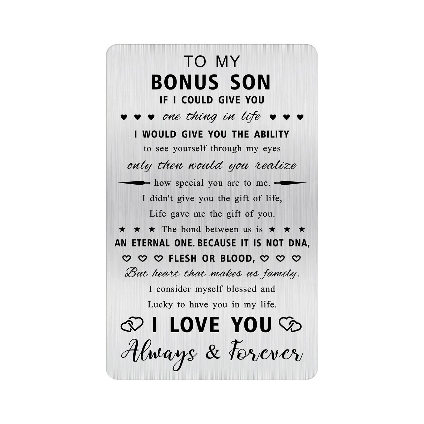 ENGZHI Biglietto per figliastro personalizzato, regalo
