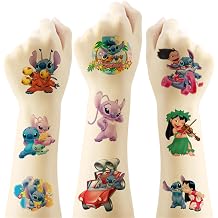 40Pcs Stitch Temporary Tattoos Stickers for Kids Boys Girls,Birthday Themed Party Supplies Decoration Favors Bundle,Cartoon Sticker for Kids Boys Home Activity Class Prizes Carnival blue