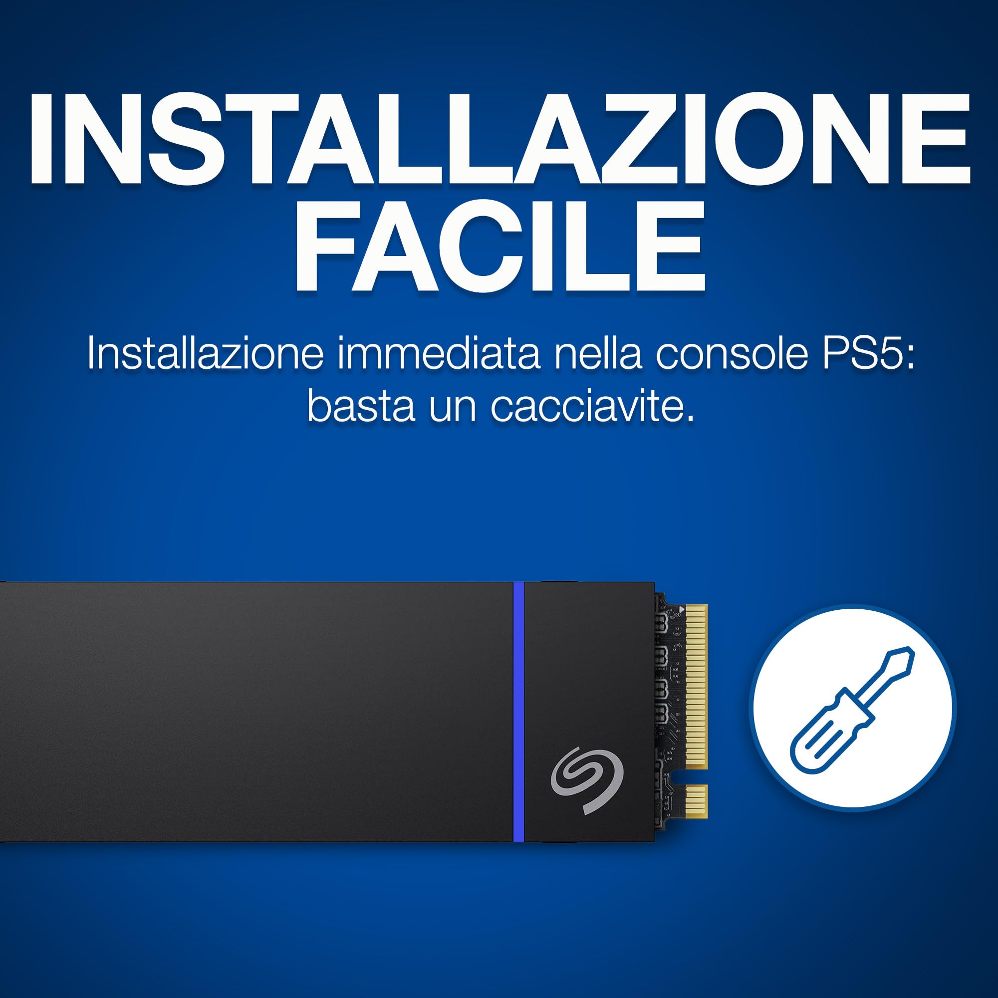 Seagate Game Drive PS5 NVMe SSD 1TB, SSD interna , PCIe Gen4 NVMe 1.4, 7400 MB/s, Heatsink (ZP1000GP3A2001)