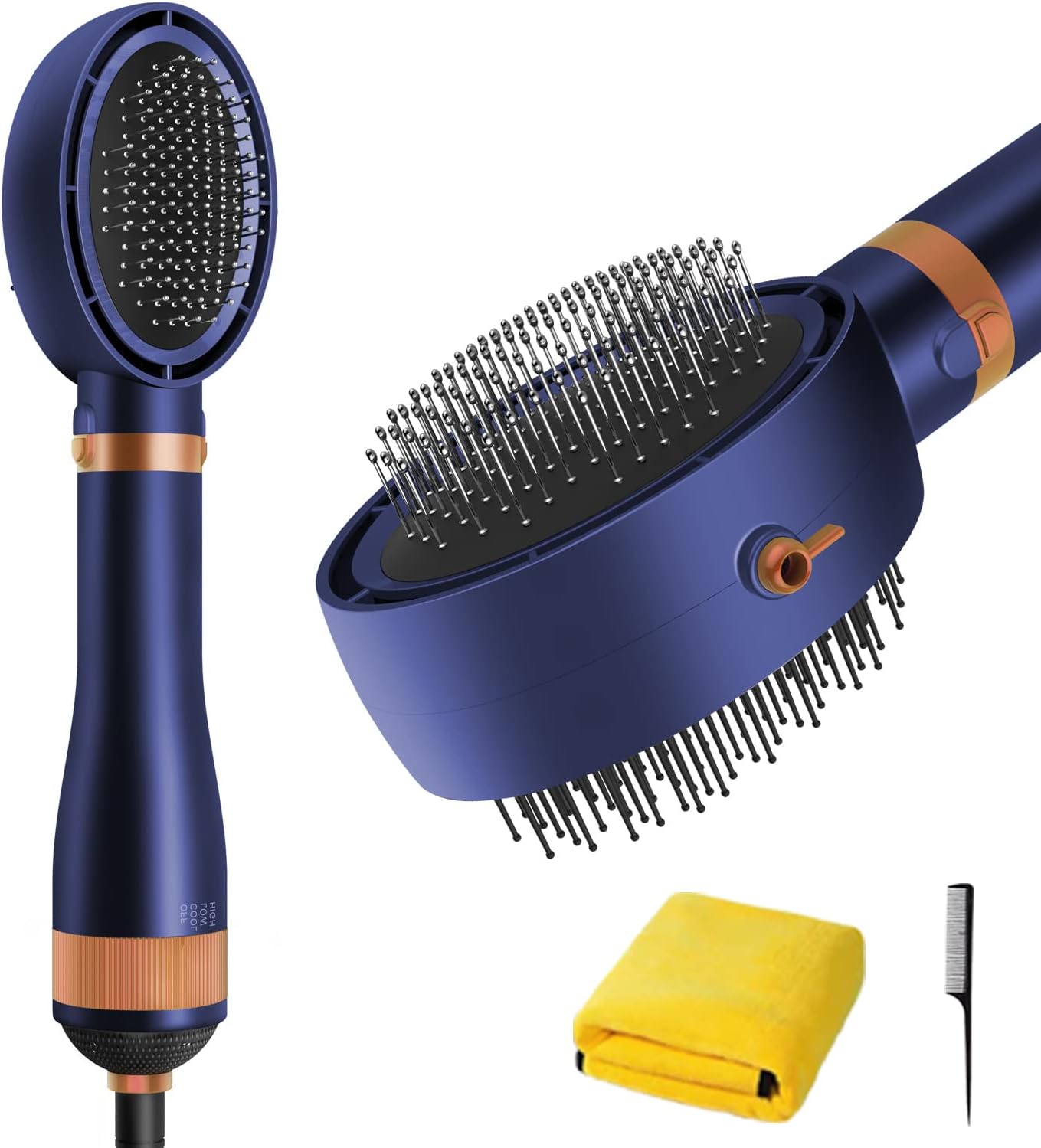 Double Sided Pet Dog Hair Dryer Grooming Brush with Metal Pin & Nylon Pin Brush for Dogs & Cats Grooming Comb for Drying Removing Cleans Pets Shedding & Tangles Dirt for Short Medium or Long Hair (Prussian blue)
