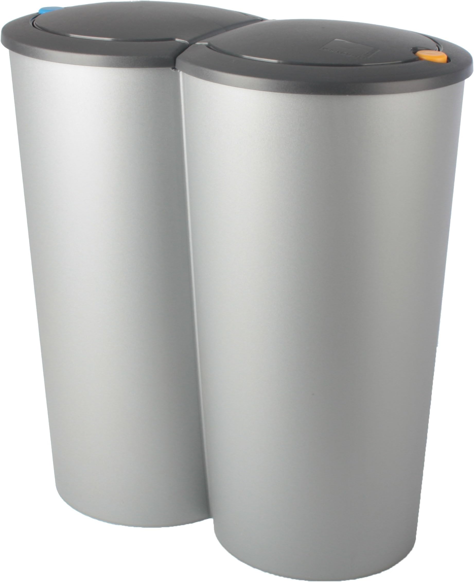 Waste Bin Duo Bin 2x25L Double Waste Bin Recycle Pedal Bin Rubbish Collector Rubbish Bin TS127