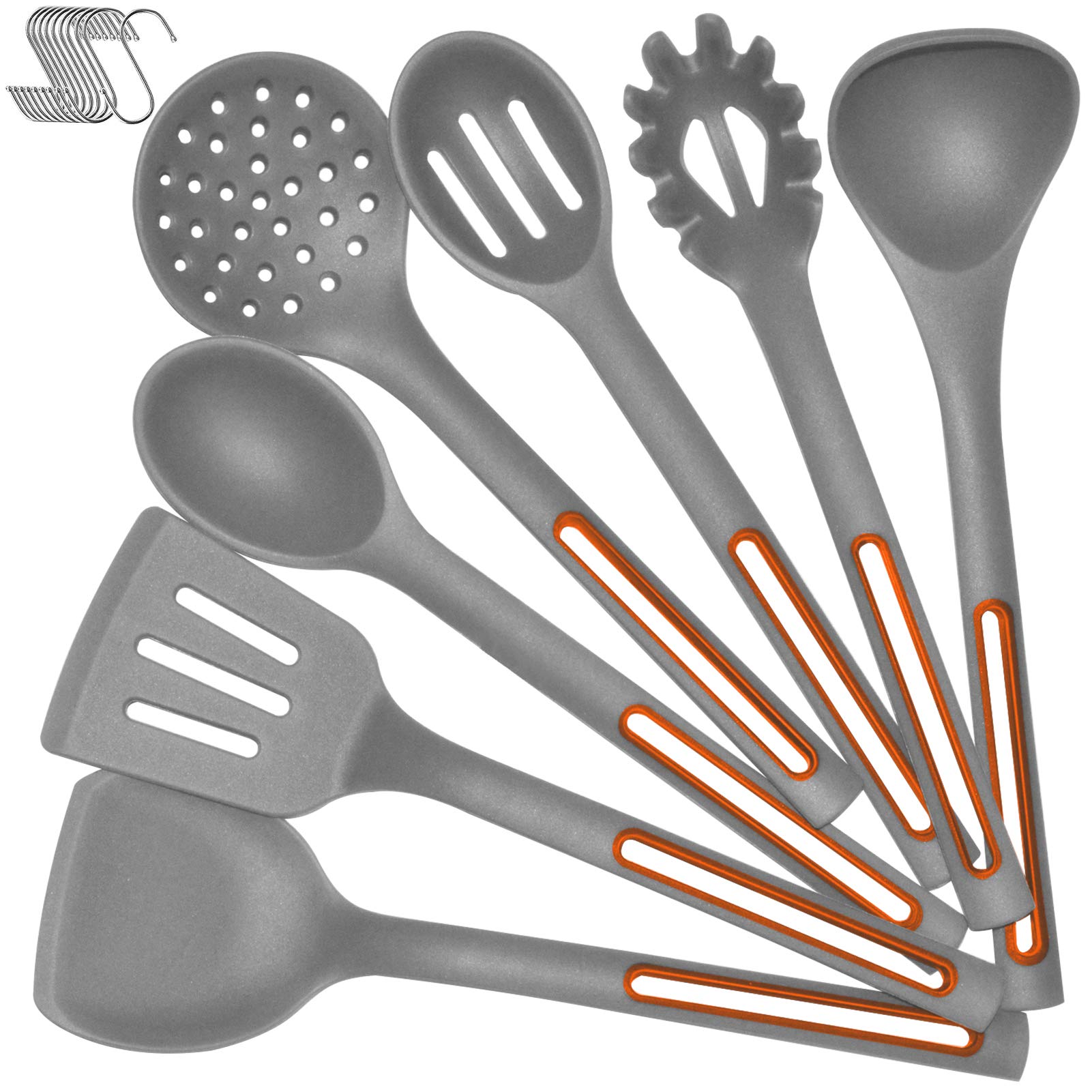 Silicone Cooking Spoon Kitchen Utensil Set - IELECMG Cooking Utensils Dishwasher Safe 500℉ Heat Resistant Large Spatulas T...