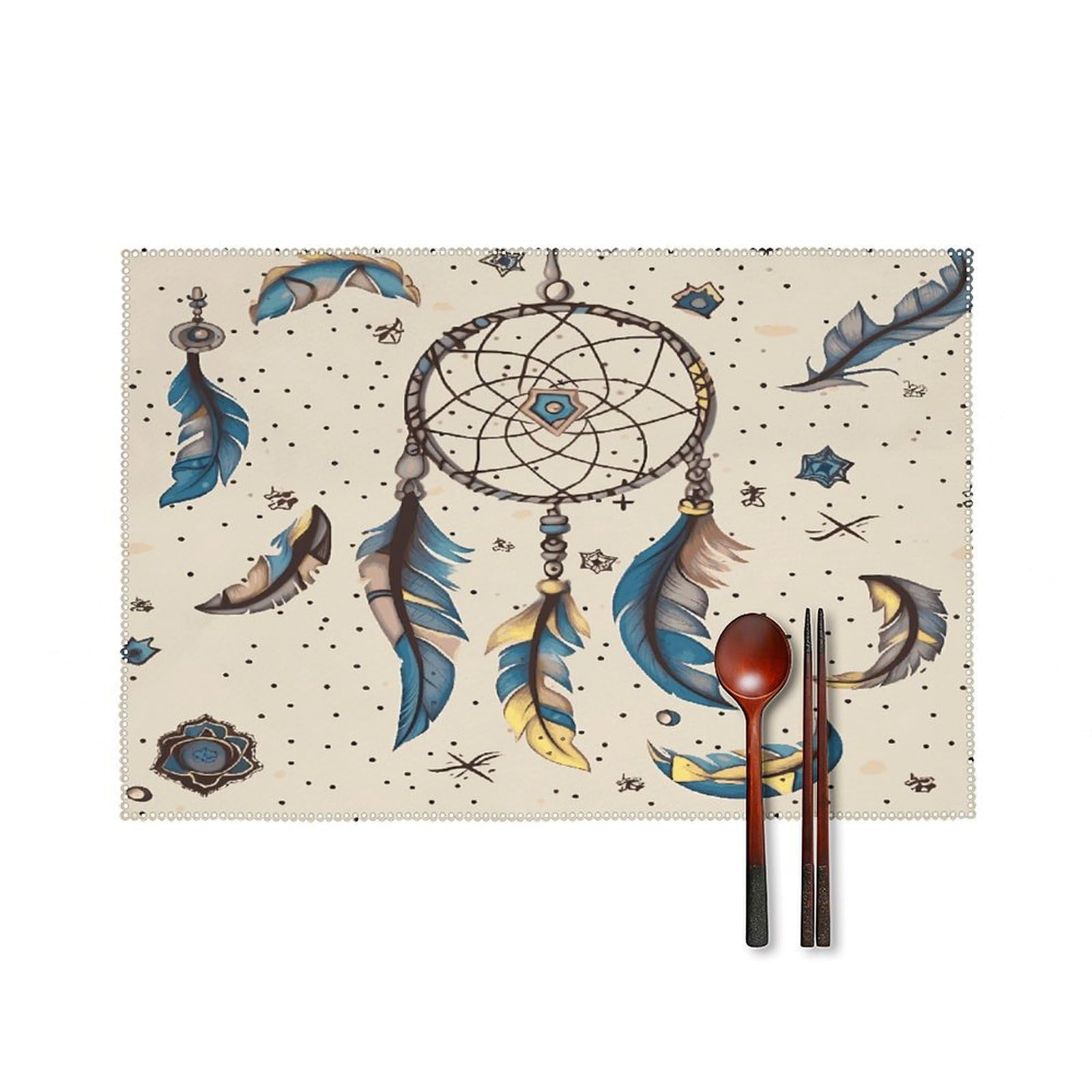 Fodpand Style Dream Catcher And Moon Placemats Set Of 4 Place Mats Table Mats