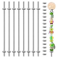 Vista 6 de Varilla roscada de acero inoxidable M4 con tuercas hexagonales: paquete de 48, 10 pulgadas (8/32 pulgadas), perchas y varillas de estaca de jardín