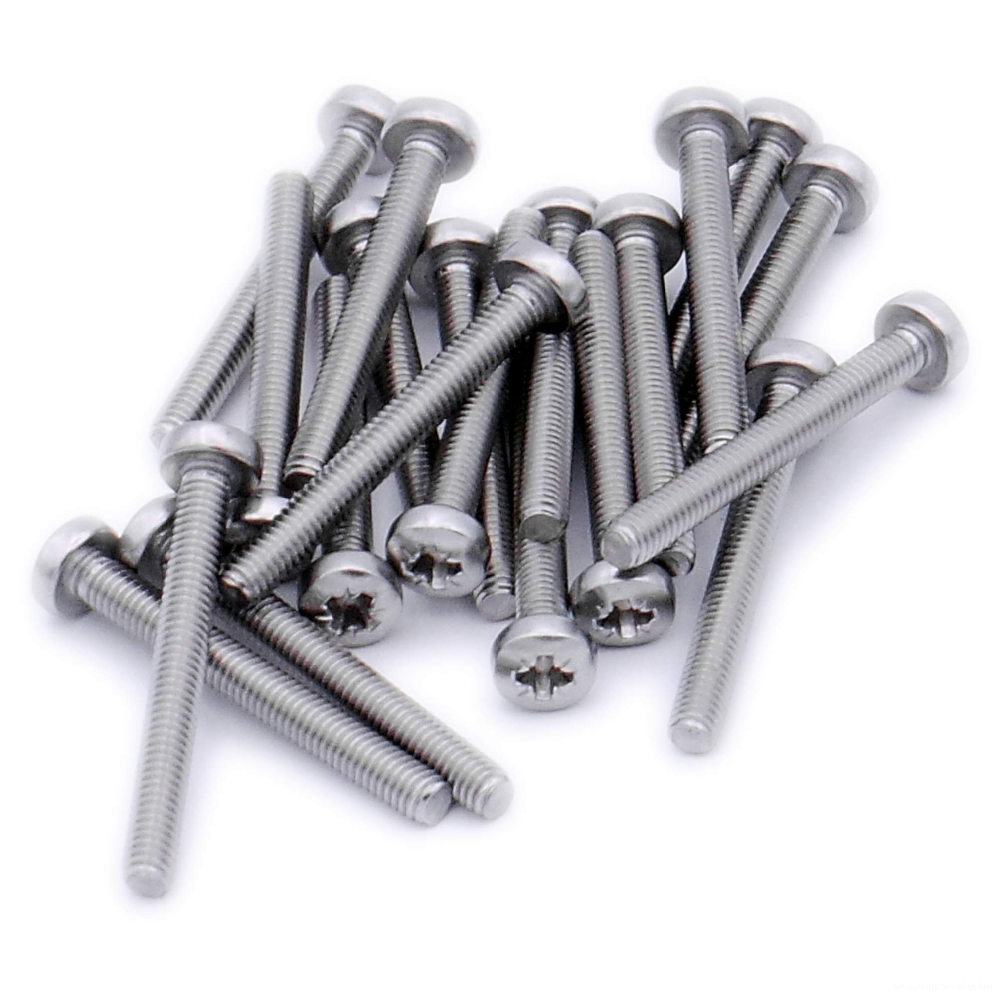 Singularity Supplies Silver M4 (4Mm X 45Mm) Pozi Pan Machine Screw (Bolt) - Stainless Steel (A2) (Pack Of 20)