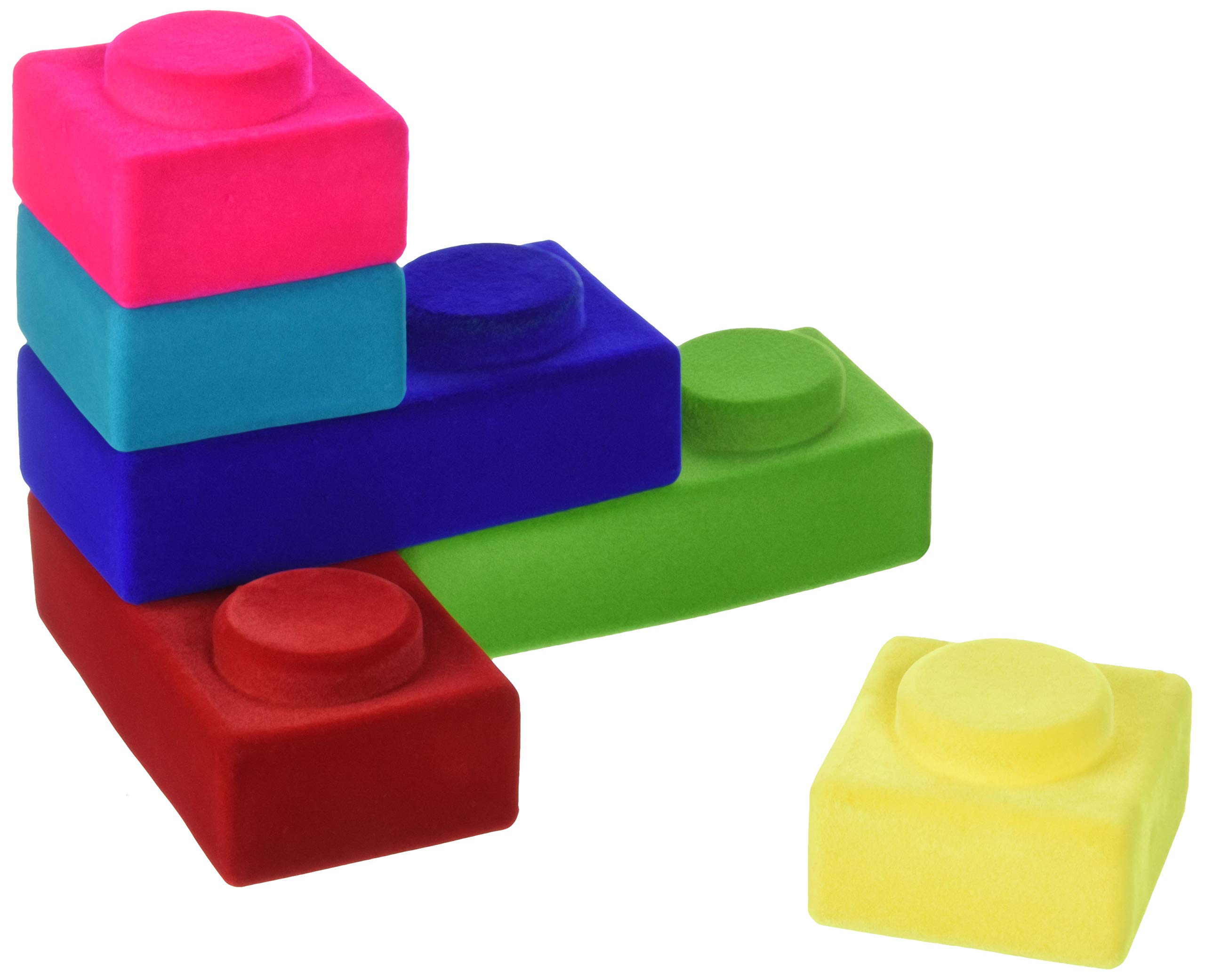 RubbabuRubbablox Basix Natural Rubber Foam Blocks for Building Set- Safe Soft Squishy Children's Toy with Fuzzy Tactile Surface - 12 Months & up