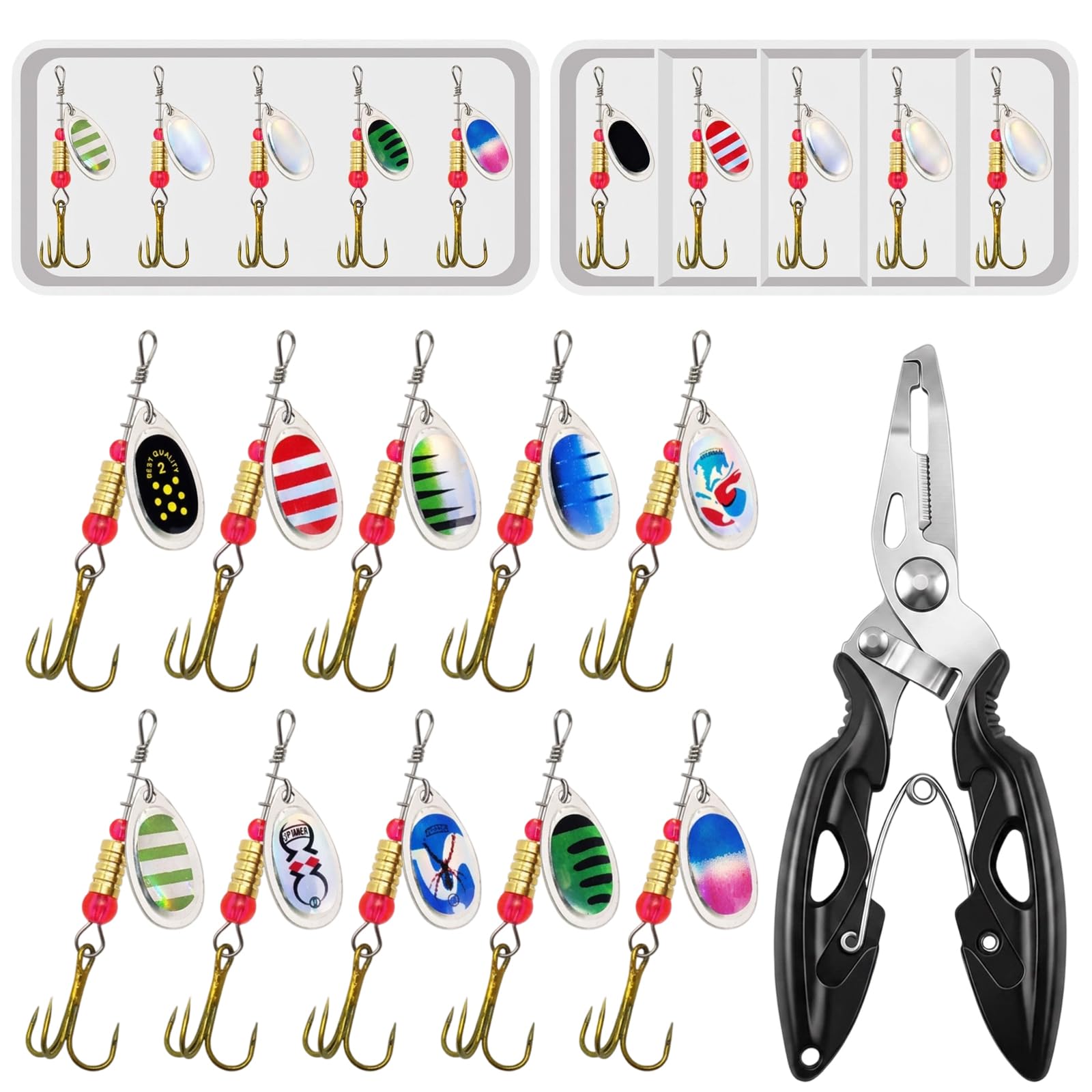11 Pcs Fishing Spinners, Pike Lures, Trout Lures, Trout Spinners, Spinners, Spinners For Fishing, Trout Fishing, Multi-Species Freshwater Fishing Lures For Various Water Conditions