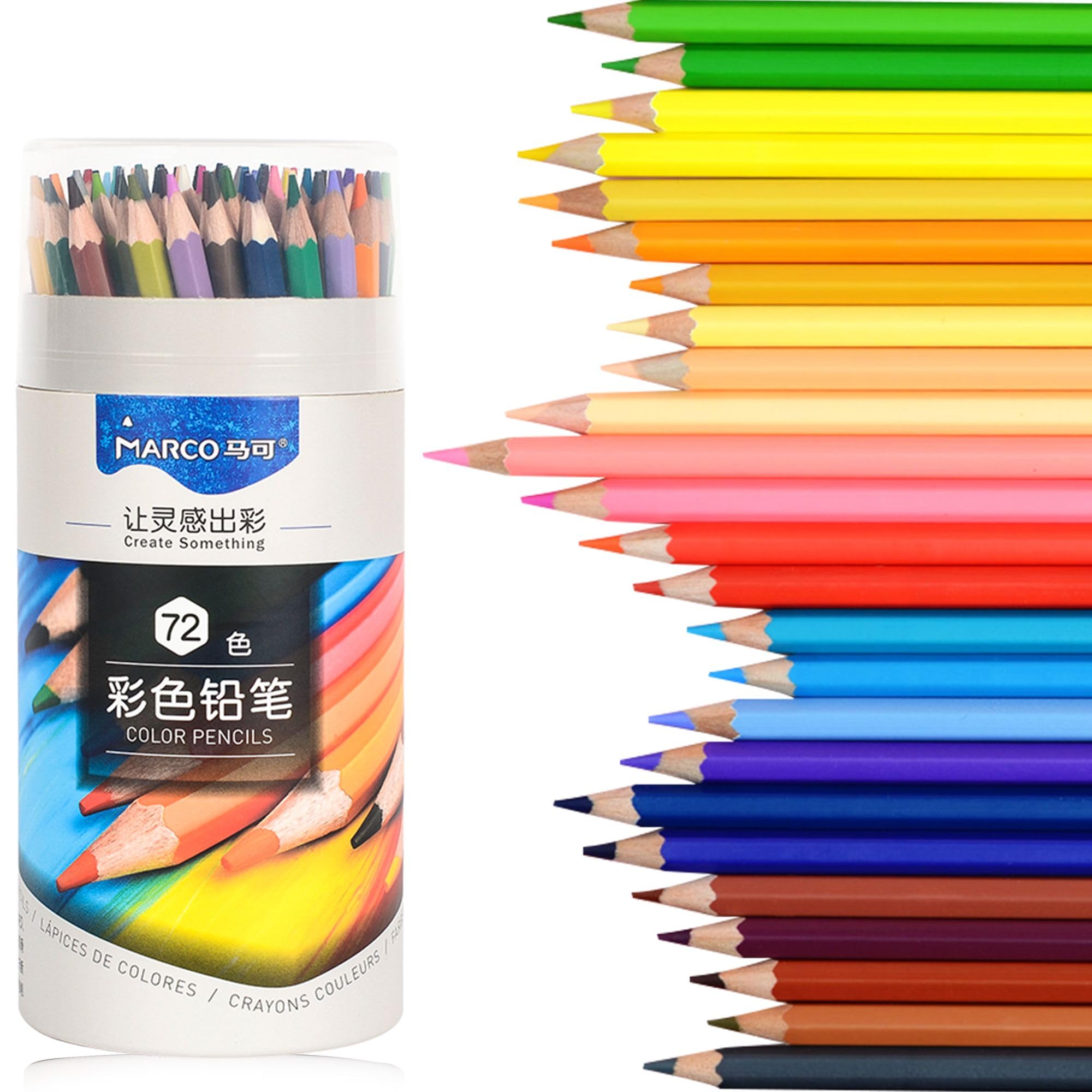 新品美品　Marco Tribute 72色油性色鉛筆セット Amazon | Marco油性色鉛筆 72色 塗り絵用色鉛筆 筒 72色の鉛筆 六角軸