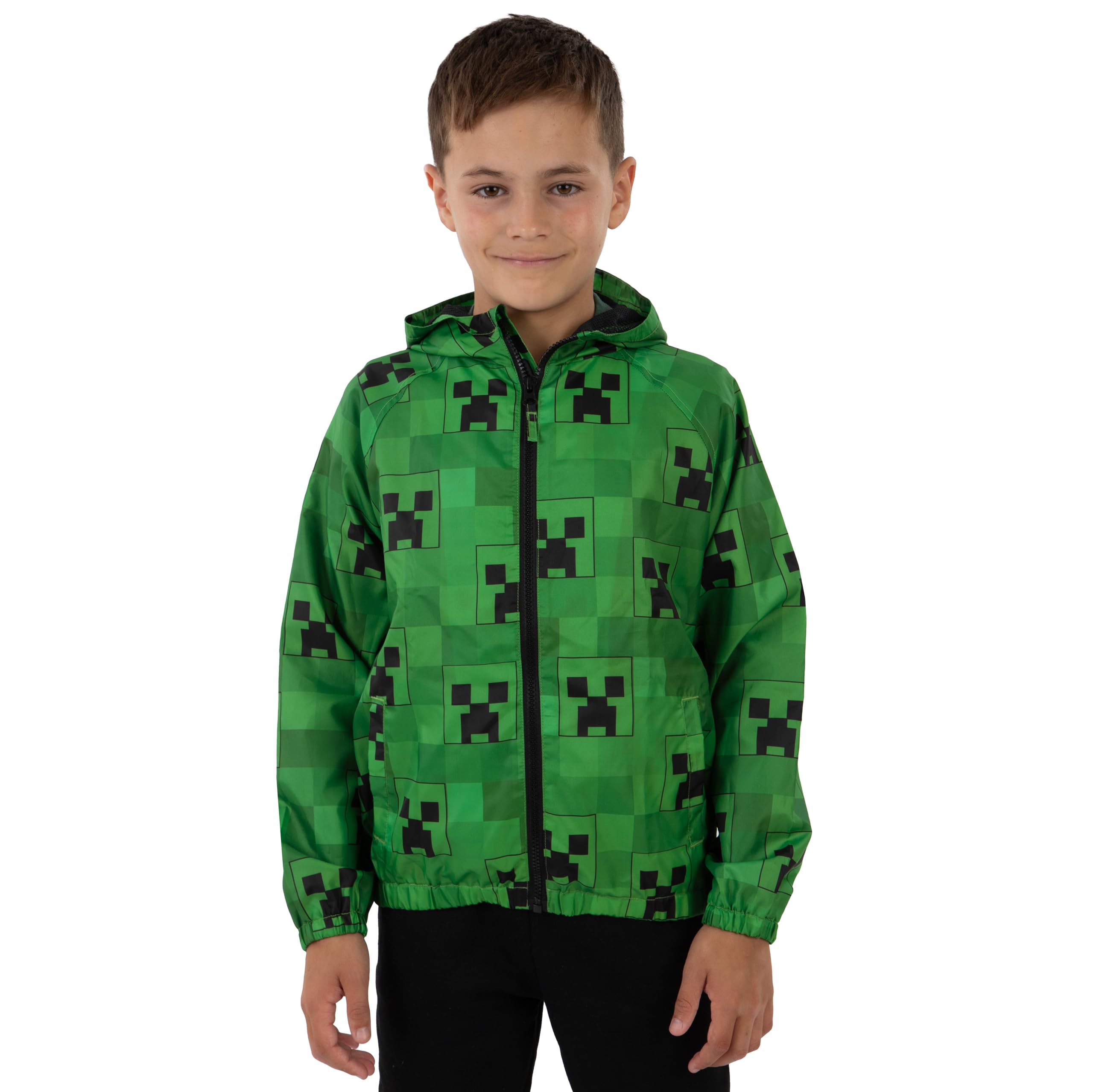 Minecraft Manteau Garcon Imperméable Enfant Creeper Veste