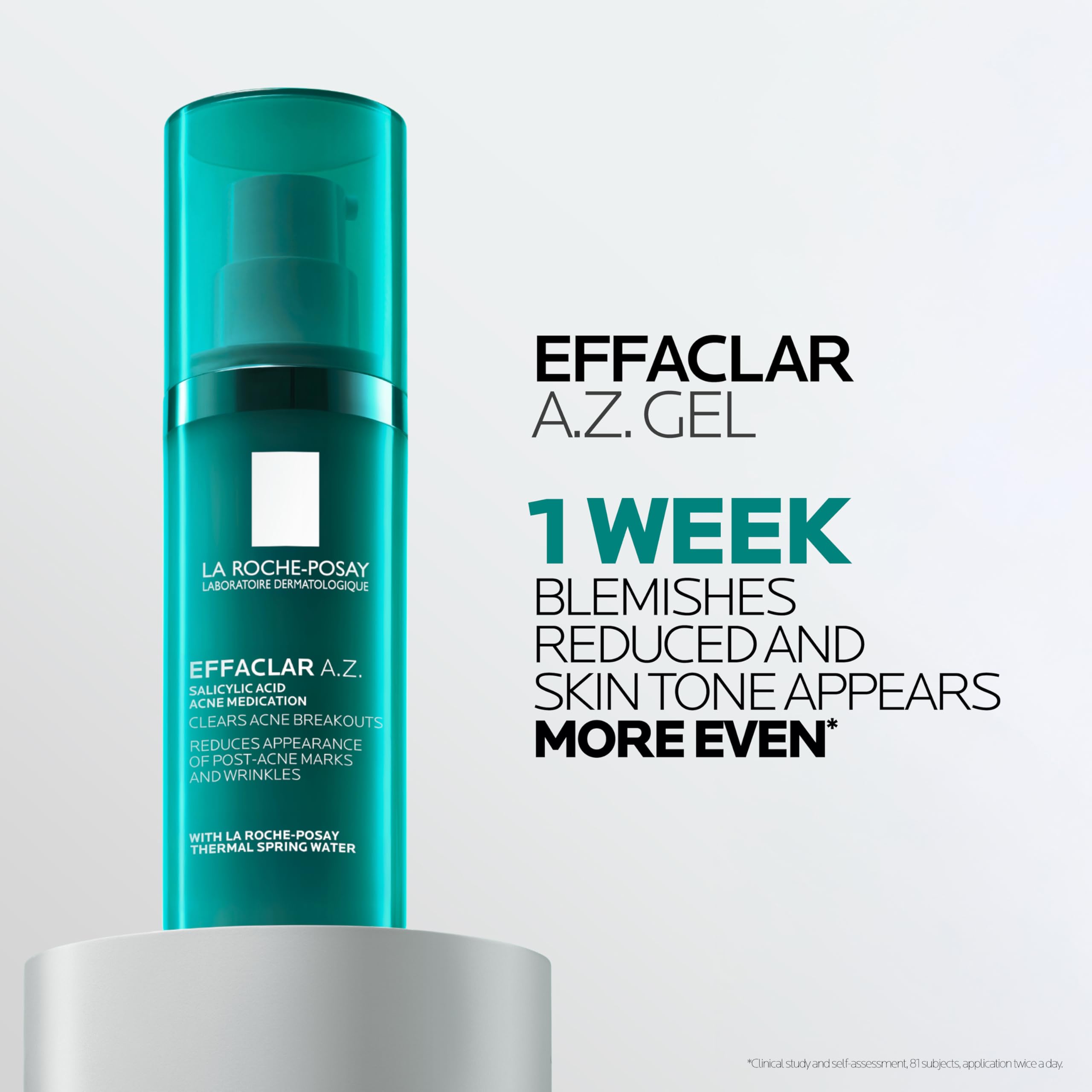 La Roche-Posay Effaclar A.Z. Gel, Azelaic Acid & Salicylic Acid for Acne Treatment, Anti-Aging & Acne Scars, Dual Action Medicated Face Gel for Breakouts & Signs of Aging, 1.35 oz