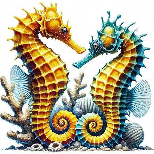 MKJFRLLSA Colorful Seahorse Toilet Sticker, Self-adhesive Bathroom Home Decoration Wall Sticker, Door Sticker, Refrigerator Sticker