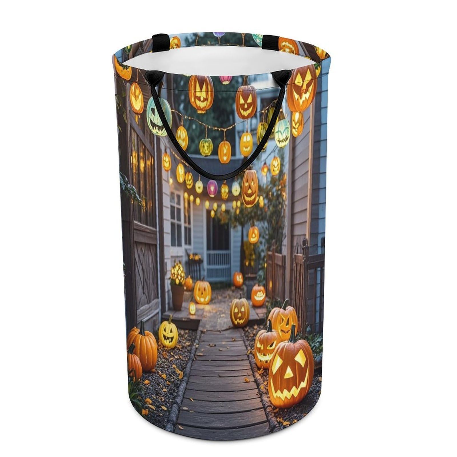 Pumpkin Skewers Laundry Hamper Waterproof Clothes Basket Large Capacity Collapsible Laundry Basket Freestanding Clothes Hamper for Dorm Family Bathroom Decor Storage 86L