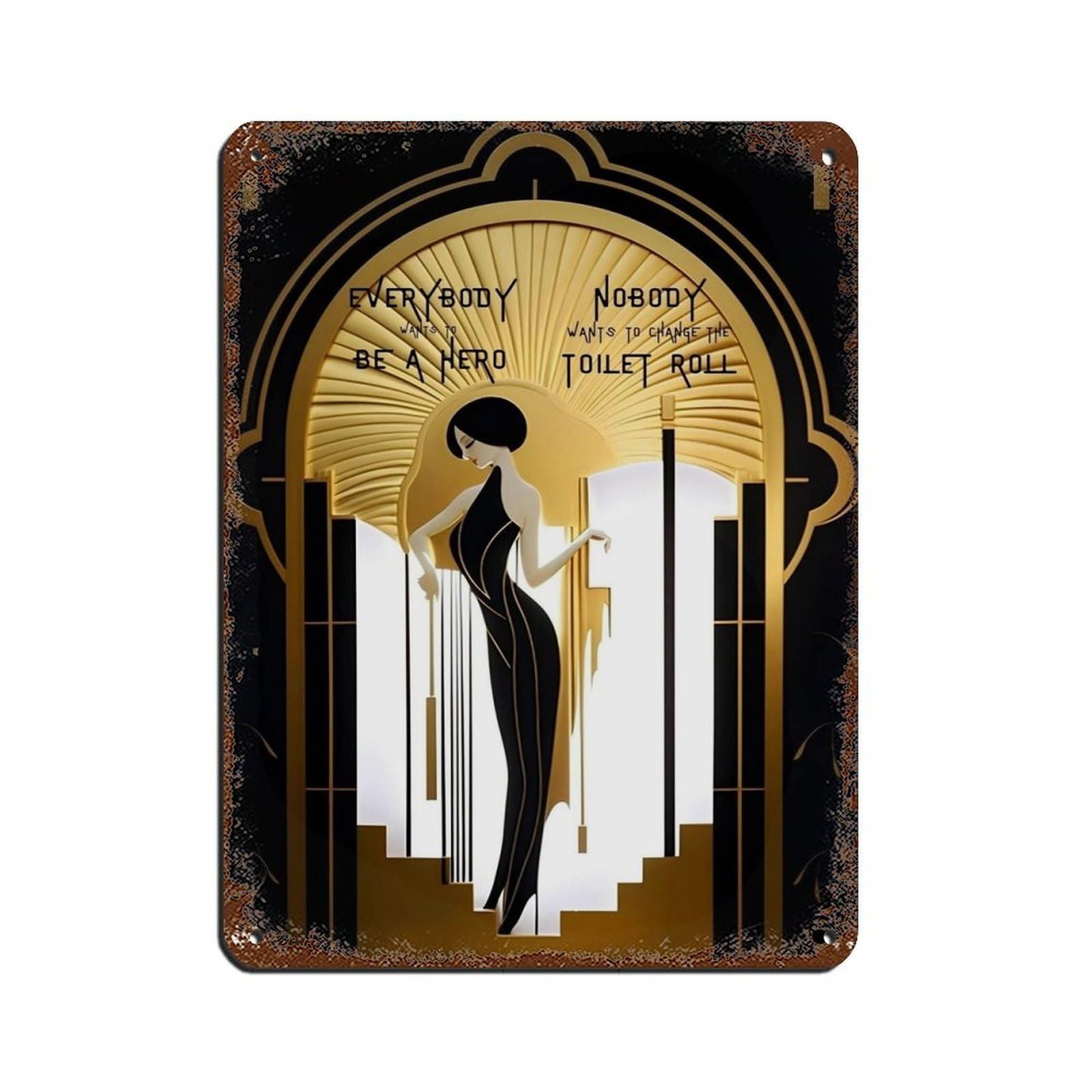 Funny Bathroom Art, Poster for Toilet & Restroom Retro Poster Metal Tin Sign Chic Art Retro Iron Painting Bar People Cave Cafe Family Garage Poster Wall Decoration 12x16inch(30x40cm)