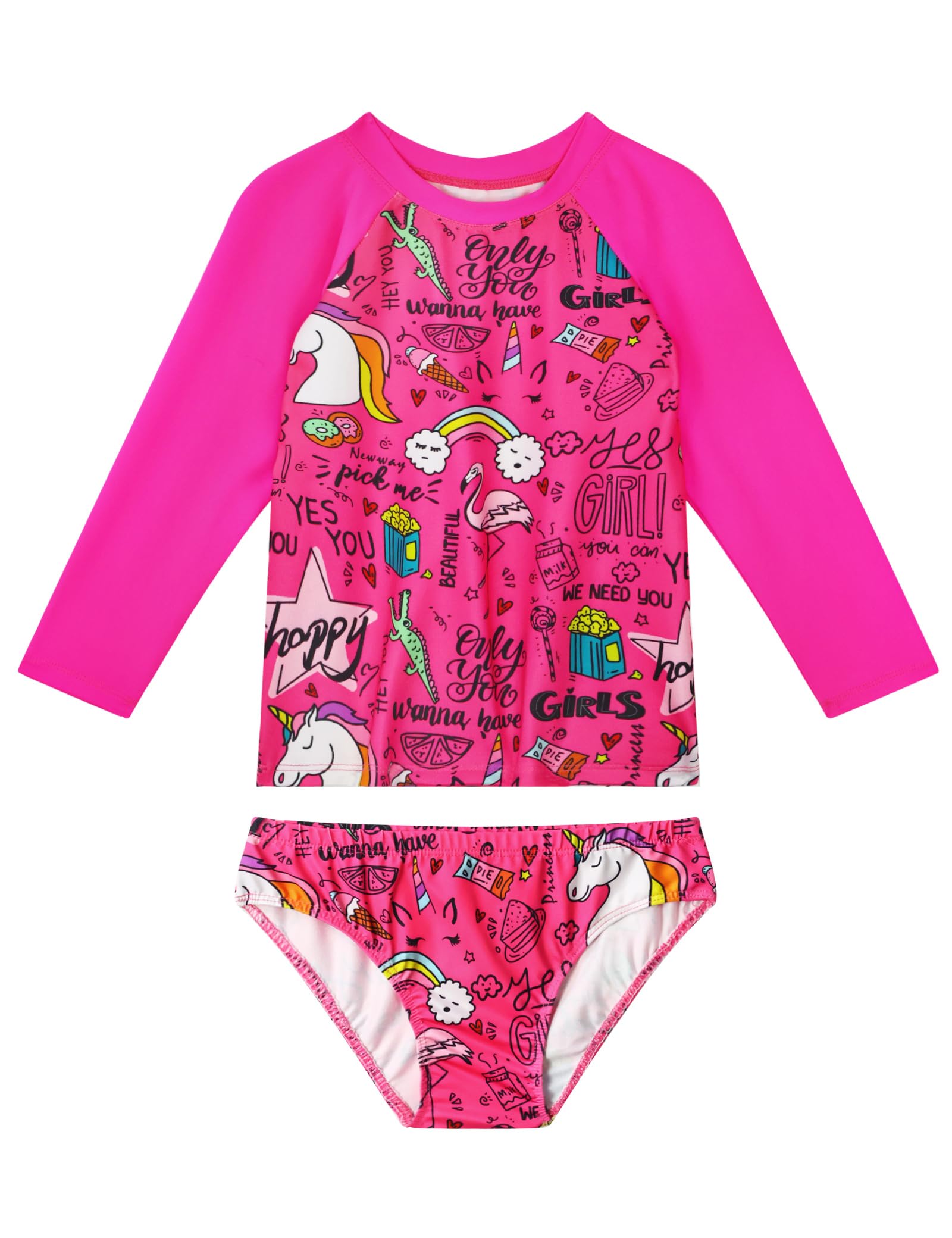 Snowheart Girls Swimsuit Long Sleeve Rash Guard