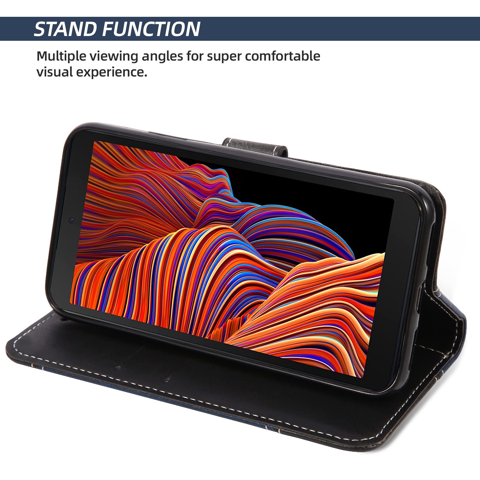 Coque pour Galaxy Xcover 5, Portefeuille Etui en Cuir PU, Magnétique Protection Housse Coque pour Samsung Galaxy Xcover 5, Noir - 4