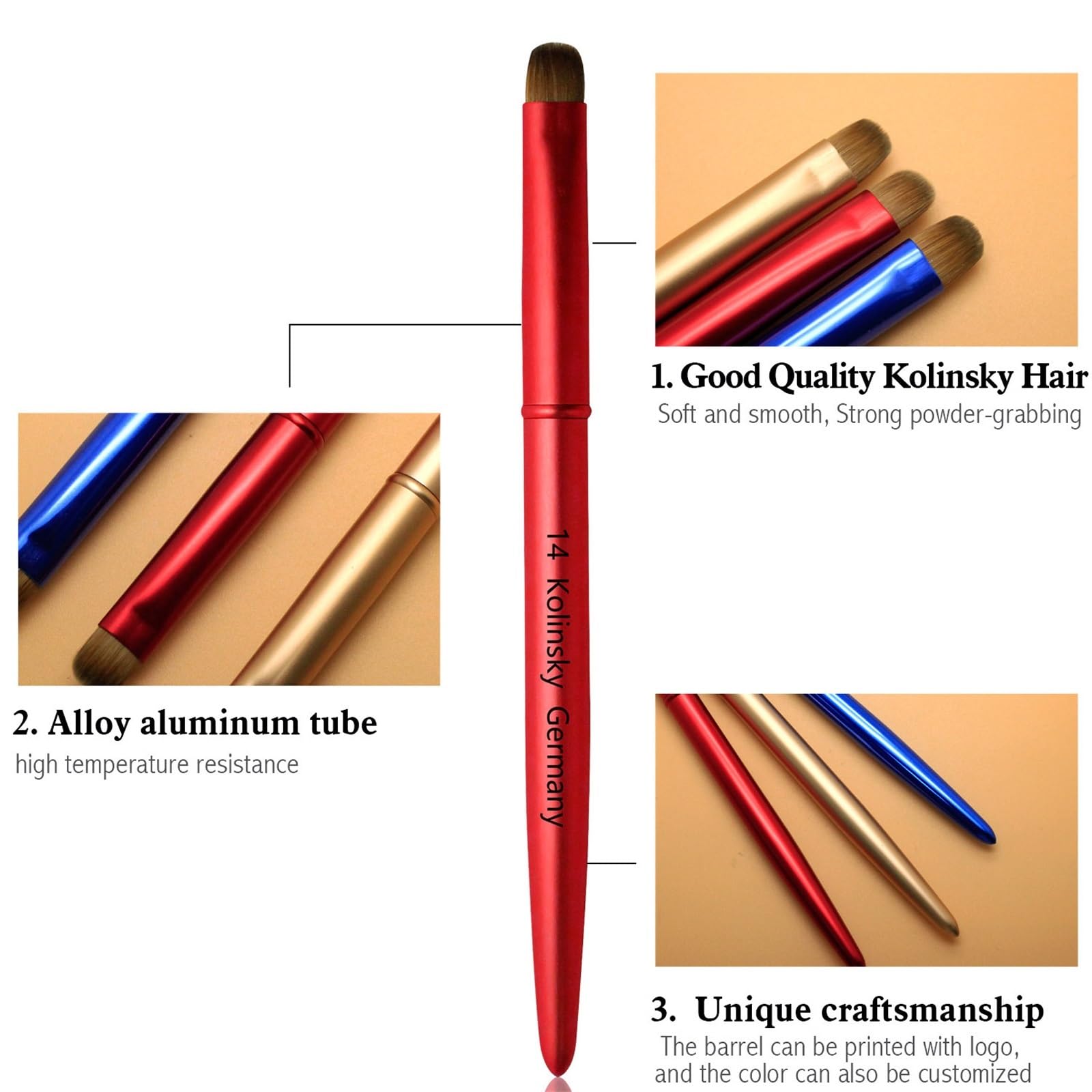 Pennelli Unghie Pennello for nail art con manico elegante, perfetto for manicure in gel