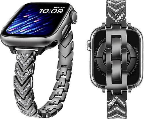 beu1st Correas brillantes compatibles con Apple Watch Band de 1.496 in, 1.575 in, 1.614 in, 1.654 in, 1.732 in, 1.772 in para mujer, correa de