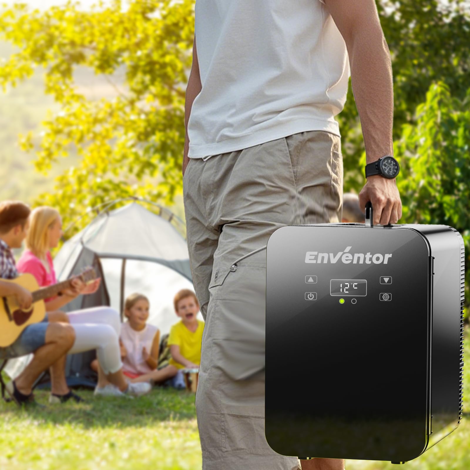 Amazon | ENVENTOR 冷蔵庫 小型 10L、1℃単位温度調節・LCD表示、AC電源